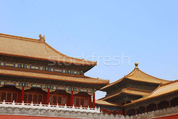 Antigo templo imperador cidade proibida edifício azul Foto stock © anbuch