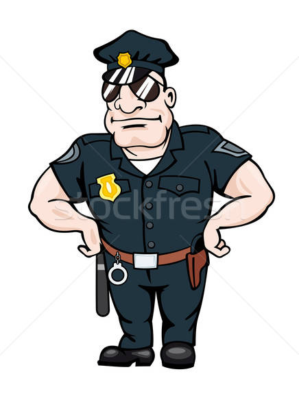 Cartoon smiling policeman Stock photo © anbuch