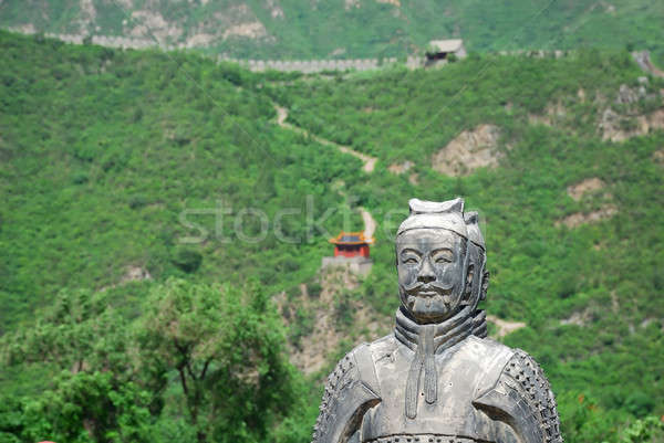 Vecchio pietra guerriero cinese great wall natura Foto d'archivio © anbuch