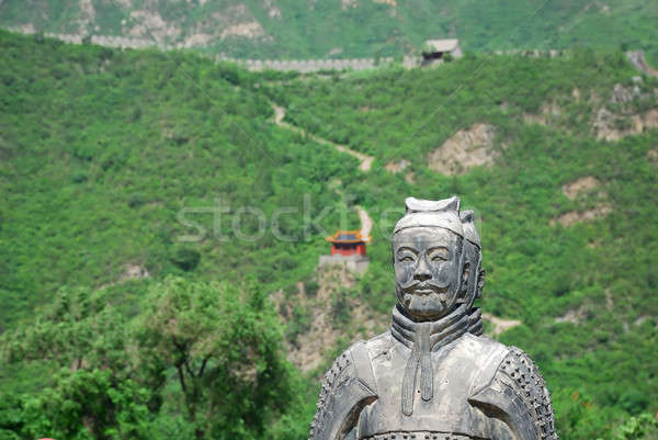 Vieux pierre guerrier chinois nature [[stock_photo]] © anbuch