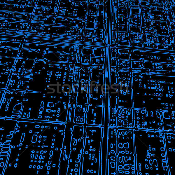 Foto stock: Ordenador · resumen · fondo · ciencia · circuito · chip