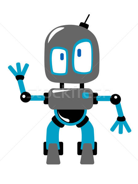 Amuzant desen animat robot străin mână Imagine de stoc © anbuch
