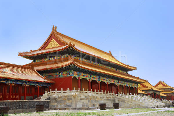 Antigo templo imperador cidade proibida edifício azul Foto stock © anbuch