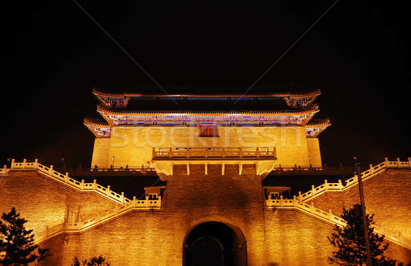 Night illumination of temple Stock photo © anbuch