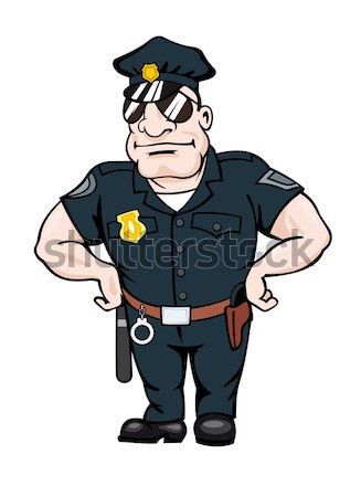 Cartoon полицейский прав дизайна улыбка знак Сток-фото © anbuch
