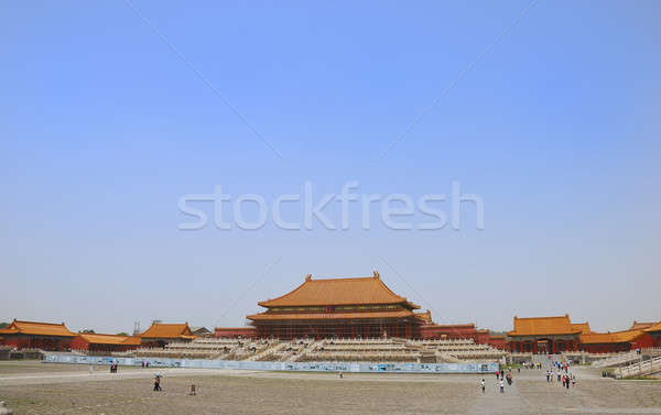 Antigo templo cidade proibida edifício azul Foto stock © anbuch