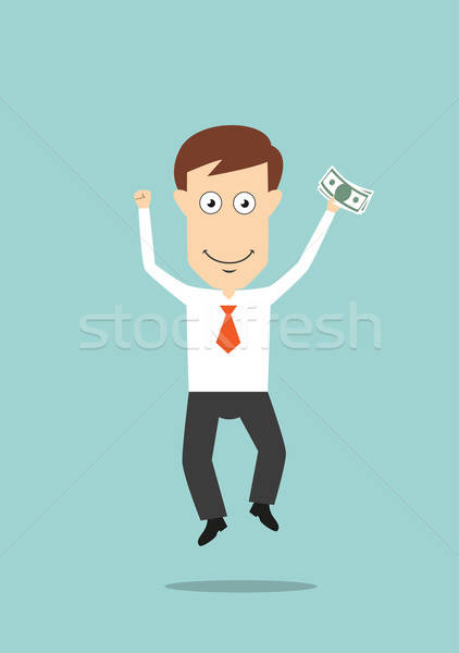 Empresario saltar dinero mano feliz funny Foto stock © anbuch