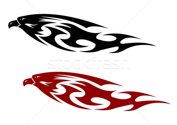 Stylized patterned predator bird with a fierce hooked beak Stock photo © anbuch