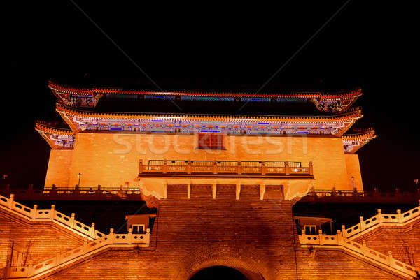 Nacht Beleuchtung Tempel schönen alten asian Stock foto © anbuch