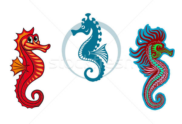 Funny underwater seahorse or hippocampus Stock photo © anbuch