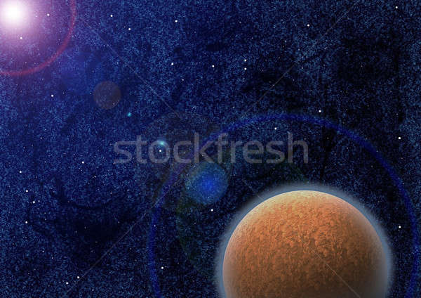 Titokzatos bolygó becsillanás űr absztrakt természet Stock fotó © anbuch