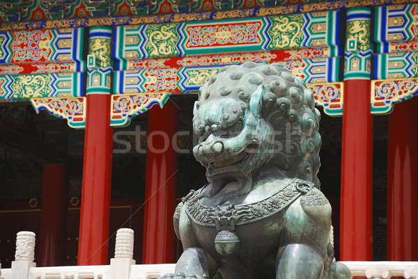 Сток-фото: бронзовый · лев · Запретный · город · вход · император · храма