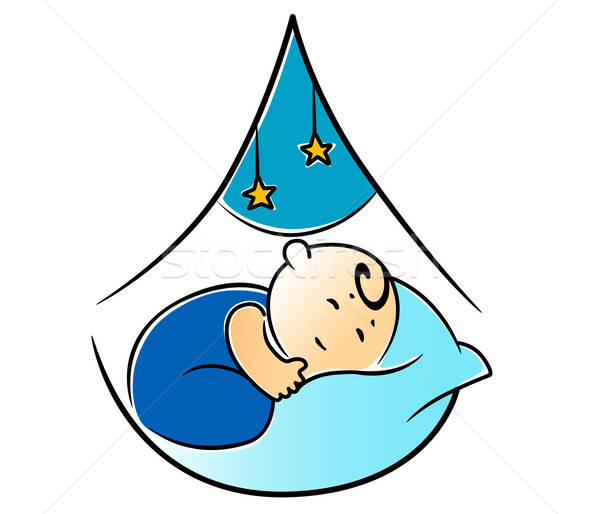 Little baby fast asleep in its cot Stock photo © anbuch