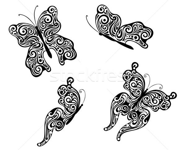 Abstract battenti farfalle isolato bianco primavera Foto d'archivio © anbuch