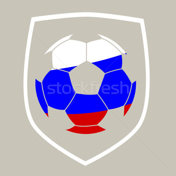 Foto stock: Balón · de · fútbol · ruso · bandera · Rusia · silueta · fútbol
