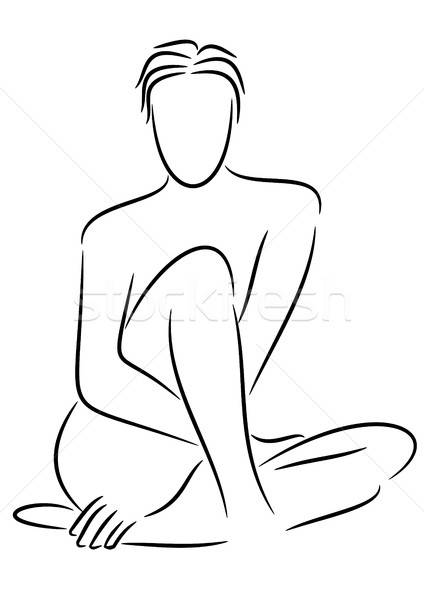 Sitting woman, beauty concept Stock photo © andreasberheide