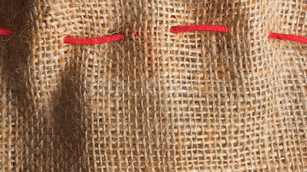 [[stock_photo]]: Toile · de · jute · texture · coup · rouge · fond