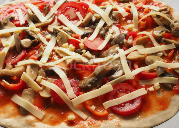 Stock photo: Homemade pizza close up