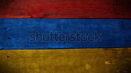 Armenian flag on wood Stock photo © andreasberheide