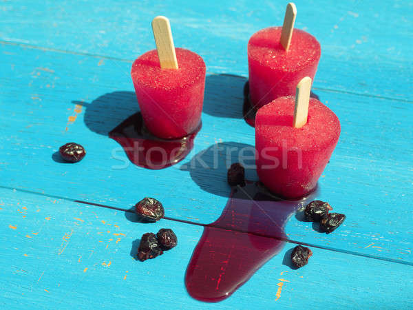 Homemade ice pops on garden table Stock photo © andreasberheide