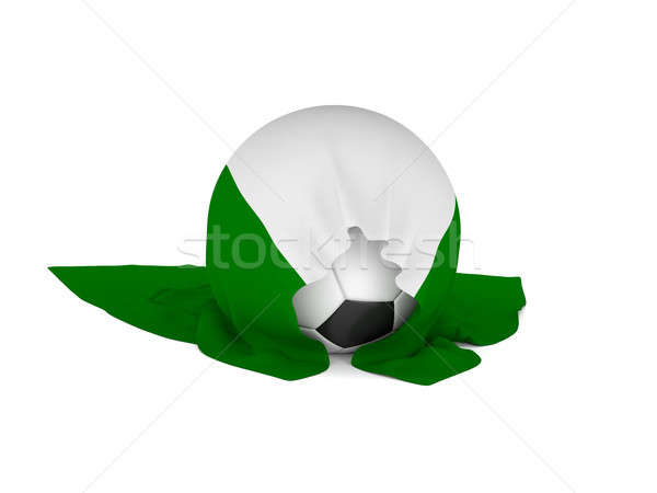 Futballabda zászló Nigéria futball bajnokság 3D Stock fotó © andreasberheide