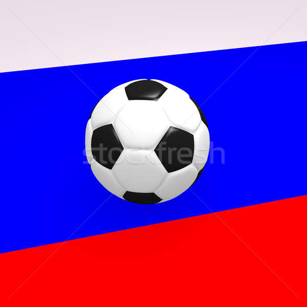 Stock photo: Soccer ball on the Russian flag