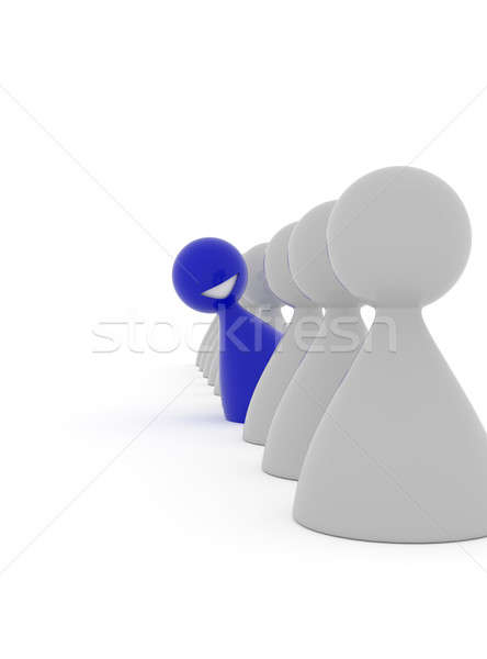 Blue character with a big smiling fave, 3d rendering Stock photo © andreasberheide