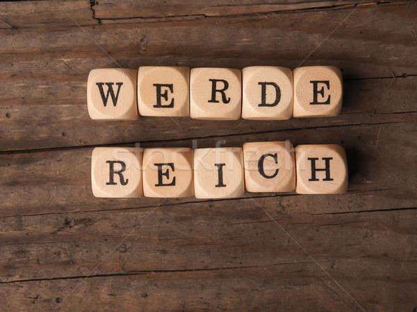 Reichen Holz Worte Holztisch Design weiß Stock foto © andreasberheide