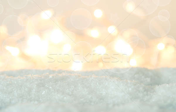 Nieve borroso luces invierno Navidad diseno Foto stock © andreasberheide
