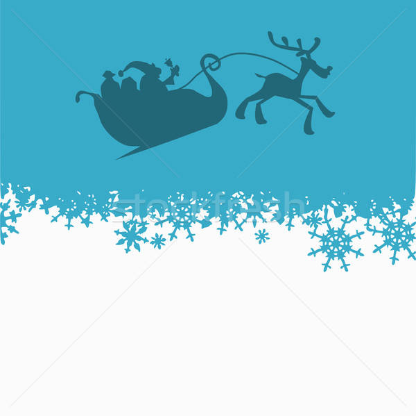 Christmas background with silhouette of Santa Stock photo © andreasberheide