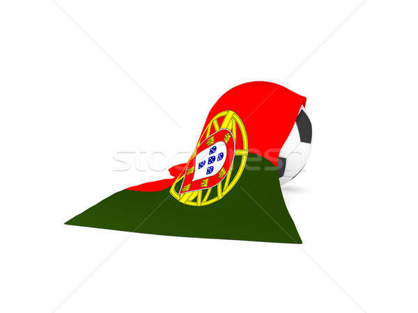 Stock photo: Soccer ball with the flag of Portugal