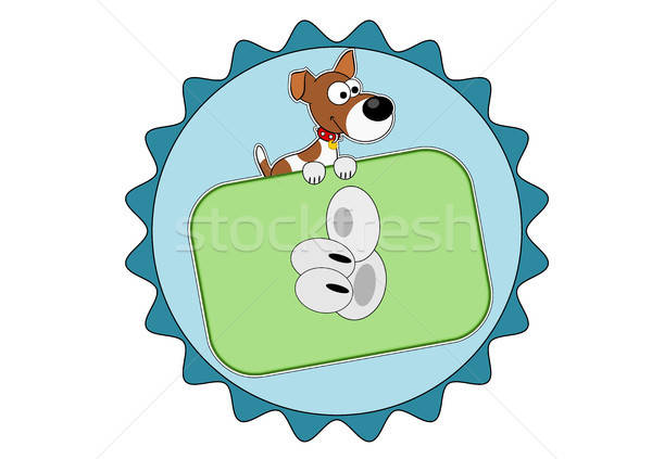 Jack russell terrier duim omhoog icon badge cute Stockfoto © andreasberheide