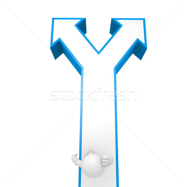 3d rendering of a man with different choices, top view Stock photo © andreasberheide