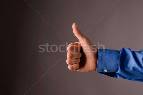 Jak człowiek biznesu kciuk w górę ciało sukces Zdjęcia stock © andreasberheide