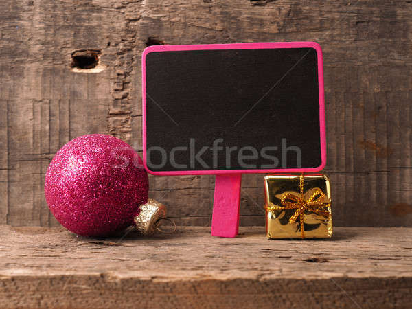 Stockfoto: Christmas · decoratie · schoolbord · klein · oude · snuisterij