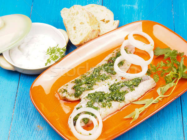 Herring with marinade Stock photo © andreasberheide