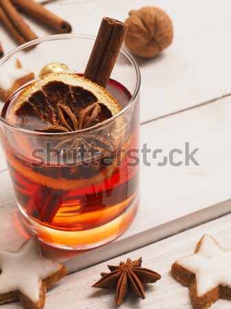 Mulled wine on a wooden table Stock photo © andreasberheide