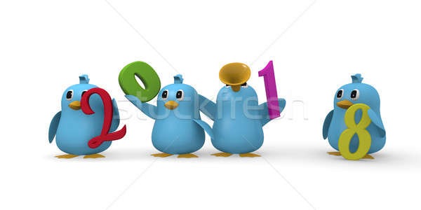 синий птица команда год числа команде Сток-фото © andreasberheide