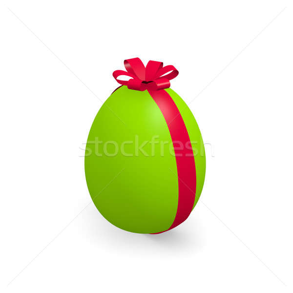 Green Easter egg on white Stock photo © andreasberheide