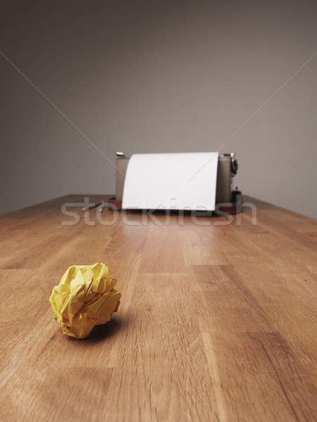 Be creative, crumpled yellow paper Stock photo © andreasberheide