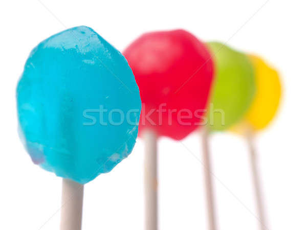 Sweet colorful lollypop in arow Stock photo © andreasberheide