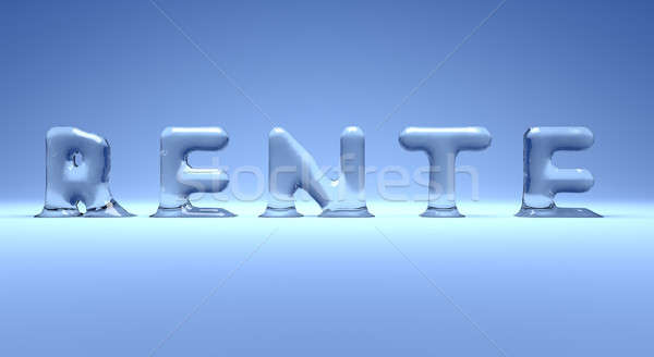 冷冰冰 養老金 字 藍色 3D 背景 商業照片 © andreasberheide