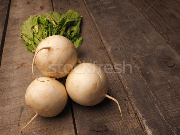 Three may turnip on wood Stock photo © andreasberheide
