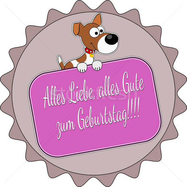 Alles Gute zum Geburtstag Abzeichen terrier Worte Hund Geburtstag Stock foto © andreasberheide