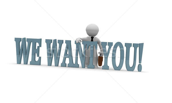 Stock photo: We want you, 3d render