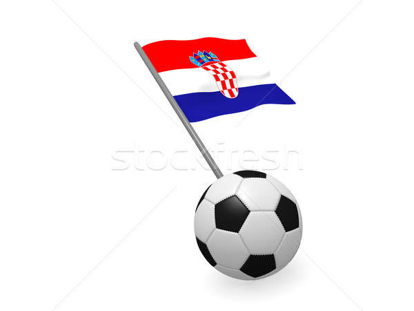 Futballabda zászló Horvátország futball bajnokság 3D Stock fotó © andreasberheide