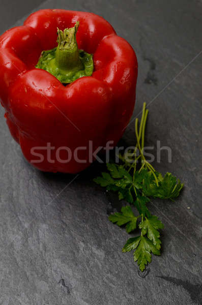 [[stock_photo]]: Rouge · paprika · sombre · alimentaire · fond · table