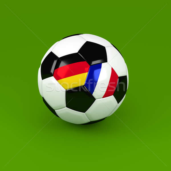 Foto stock: Fútbol · competencia · vs · Francia · balón · de · fútbol · banderas