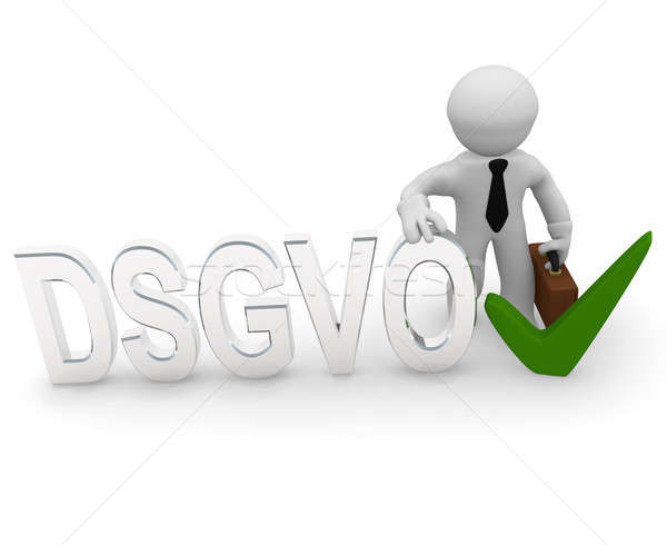 3d character with DSGVO and check mark Stock photo © andreasberheide