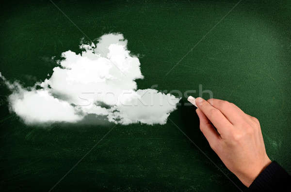 Cloud shape on a blackboard Stock photo © andreasberheide